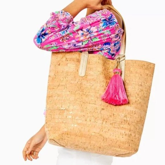 Lilly Pulitzer Gold Flamenco Shopper Tote - Picture 10 of 17